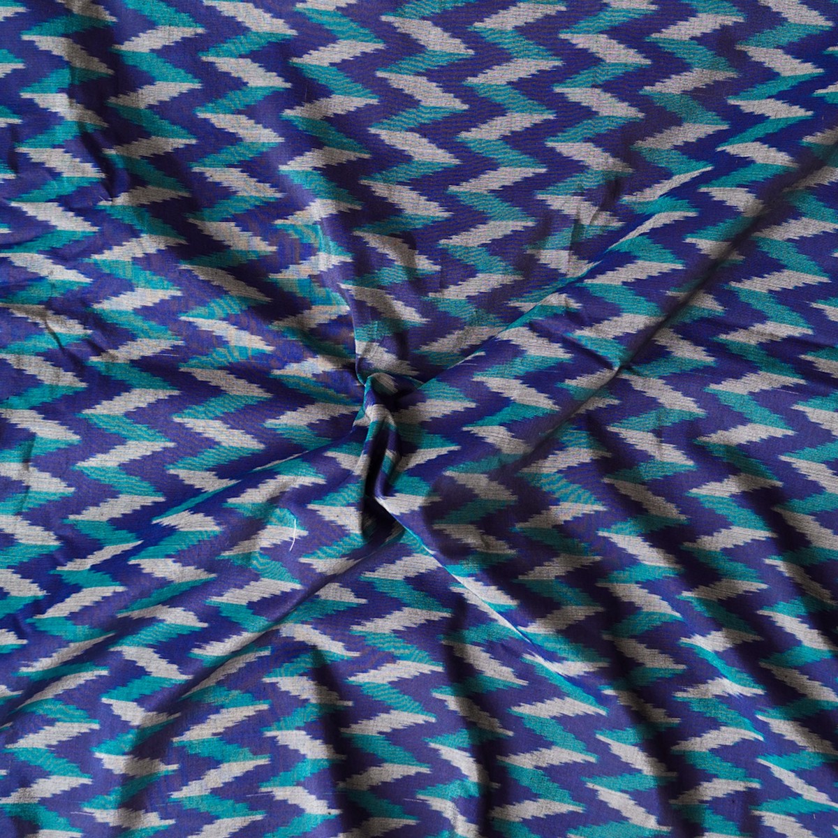 mercerised-sico-ikkat-blue-with-zig-zag-woven-fabric