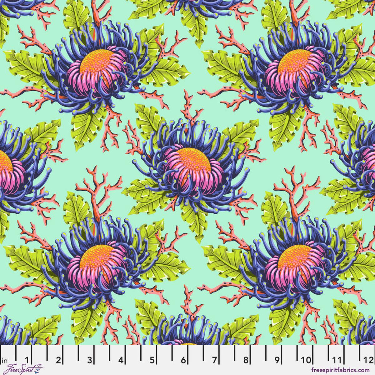 tula-pink-floral-reef-friends-anemones-seafoam-fabric