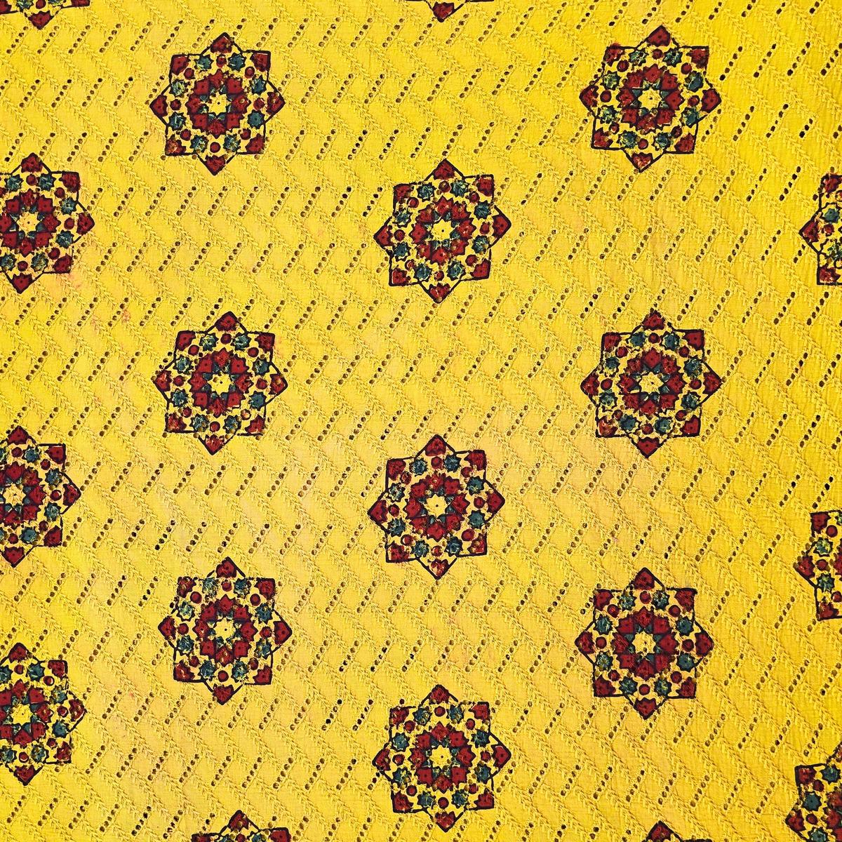 pure-cotton-hakoba-ajrak-yellow-with-rust-orange-mandala-motif-hand-block-print-fabric