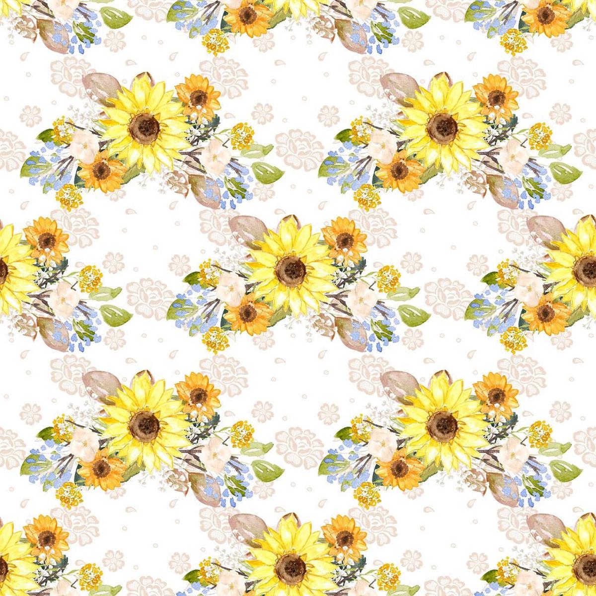hand-painted-sunflowers-on-tan-flowers-fabric