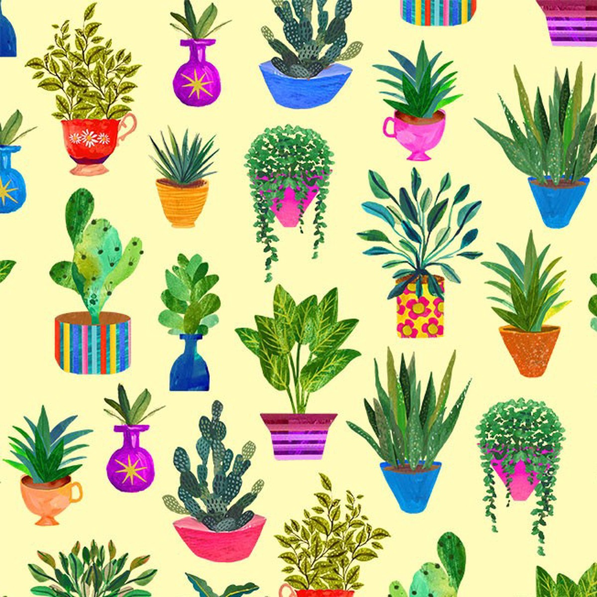yellow-houseplants-books-are-magic-cotton-44-45-fabric-per-yard