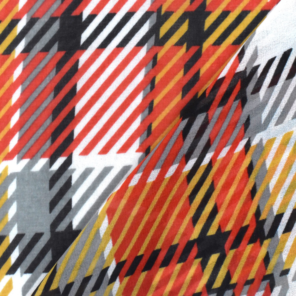2-yd-pc-pure-red-dijon-multi-plaid-printed-poly-chiffon-woven-fabric