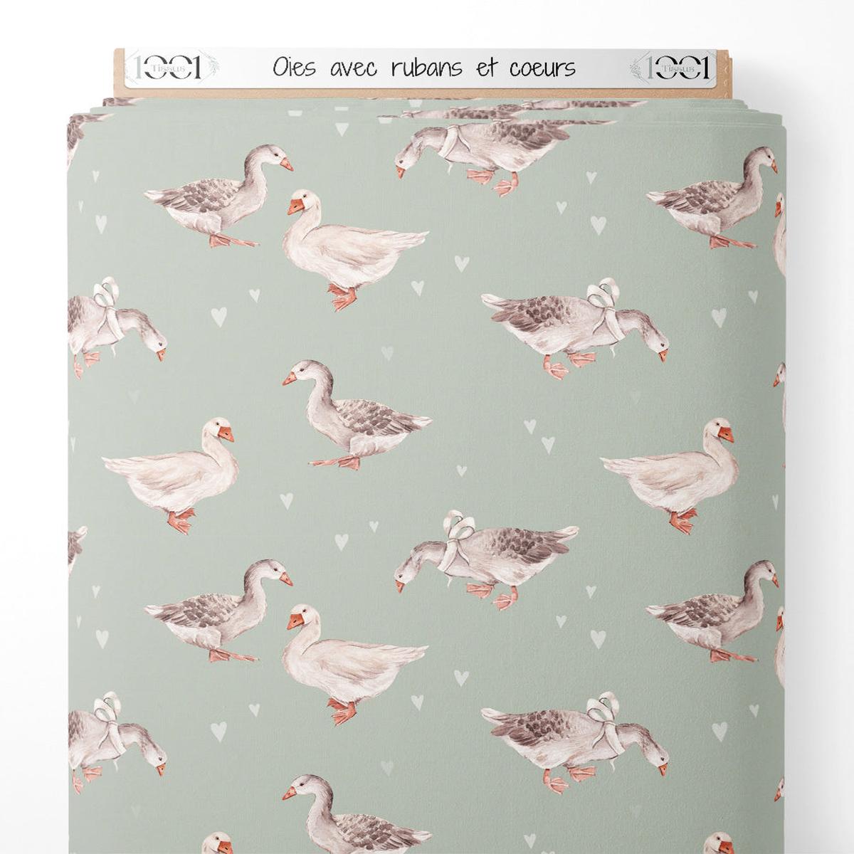 tissu-oies-avec-rubans-et-curs