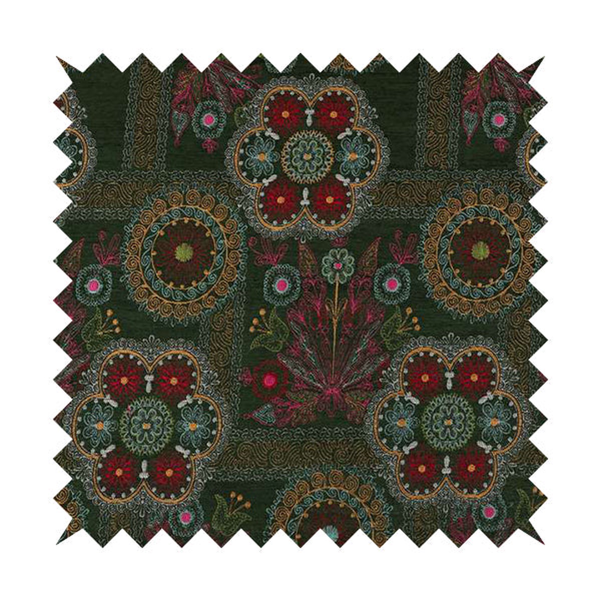 zamorin-detailed-colourful-weave-patchwork-theme-pattern-green-multicoloured-chenille-fabric-jo-1437