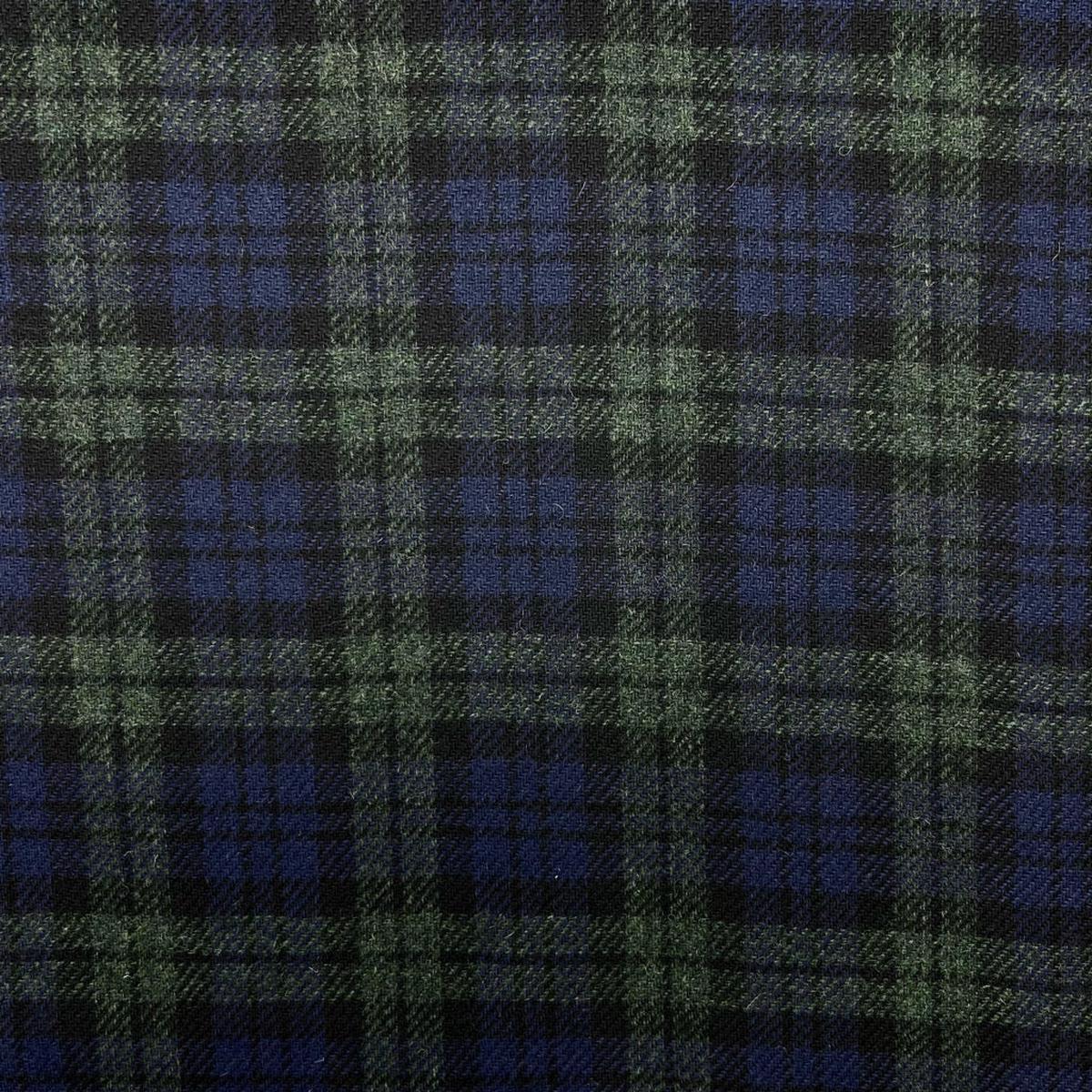 navy-check-wool-bonded-water-resistant-fabric