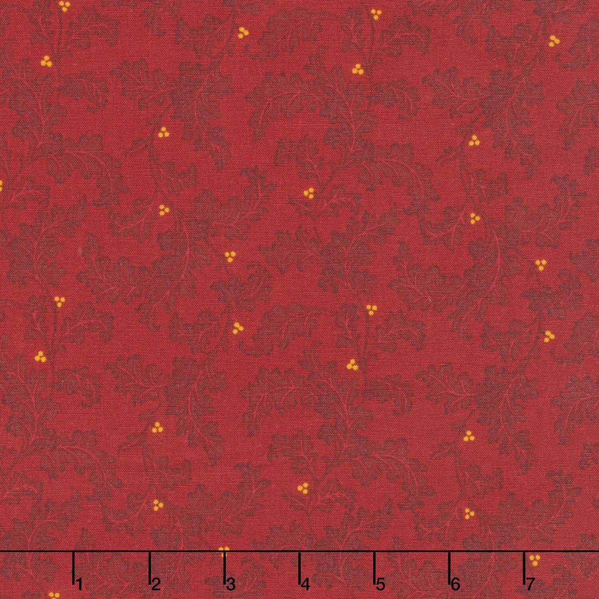 baubles-and-balsam-leafy-vines-cranberry-yardage
