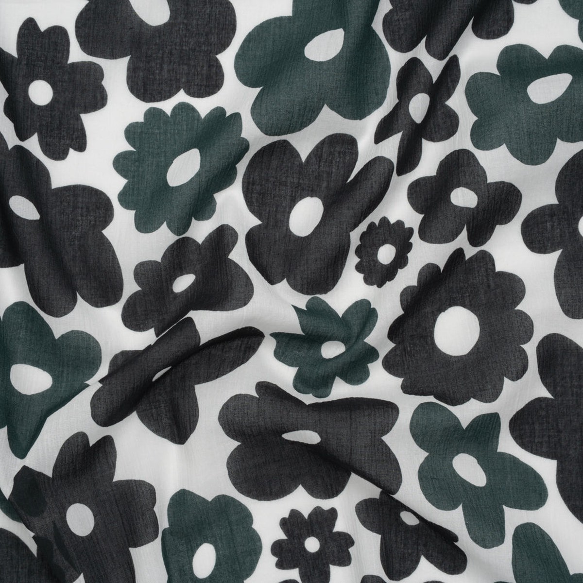 crinkled-cotton-gauzy-woven-navy-blue-black-and-white-retro-florals-mood-exclusive-boogie-bloom-print