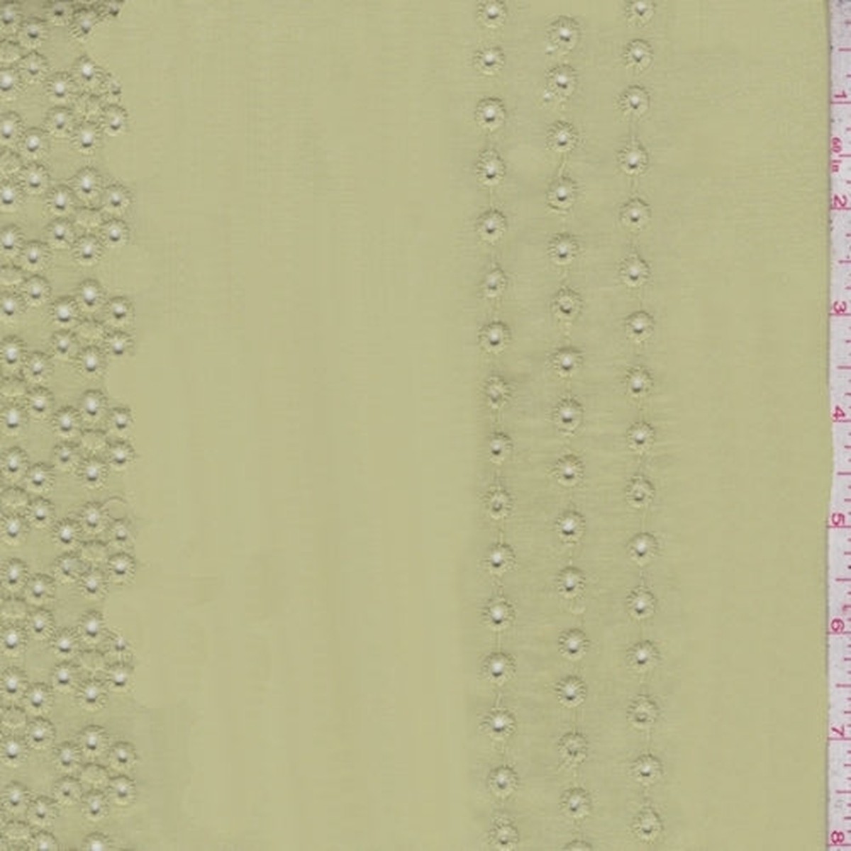 2-yd-pc-pale-green-eyelet-stripe-cotton-fabric
