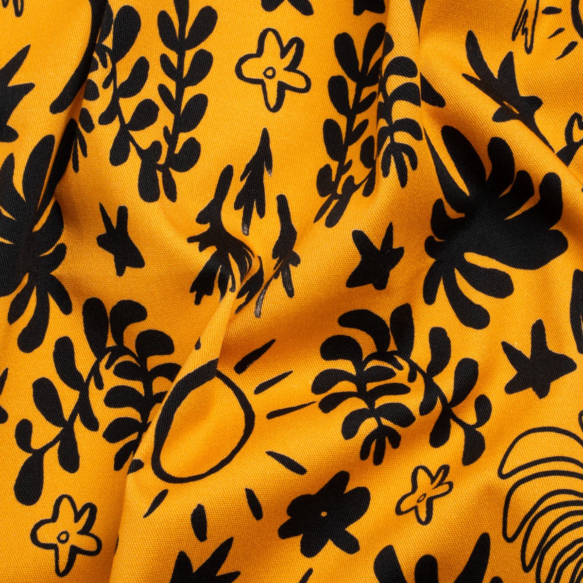 stretch-cotton-twill-print-yellow-and-black-simple-doodles-mood-exclusive-twin-flame