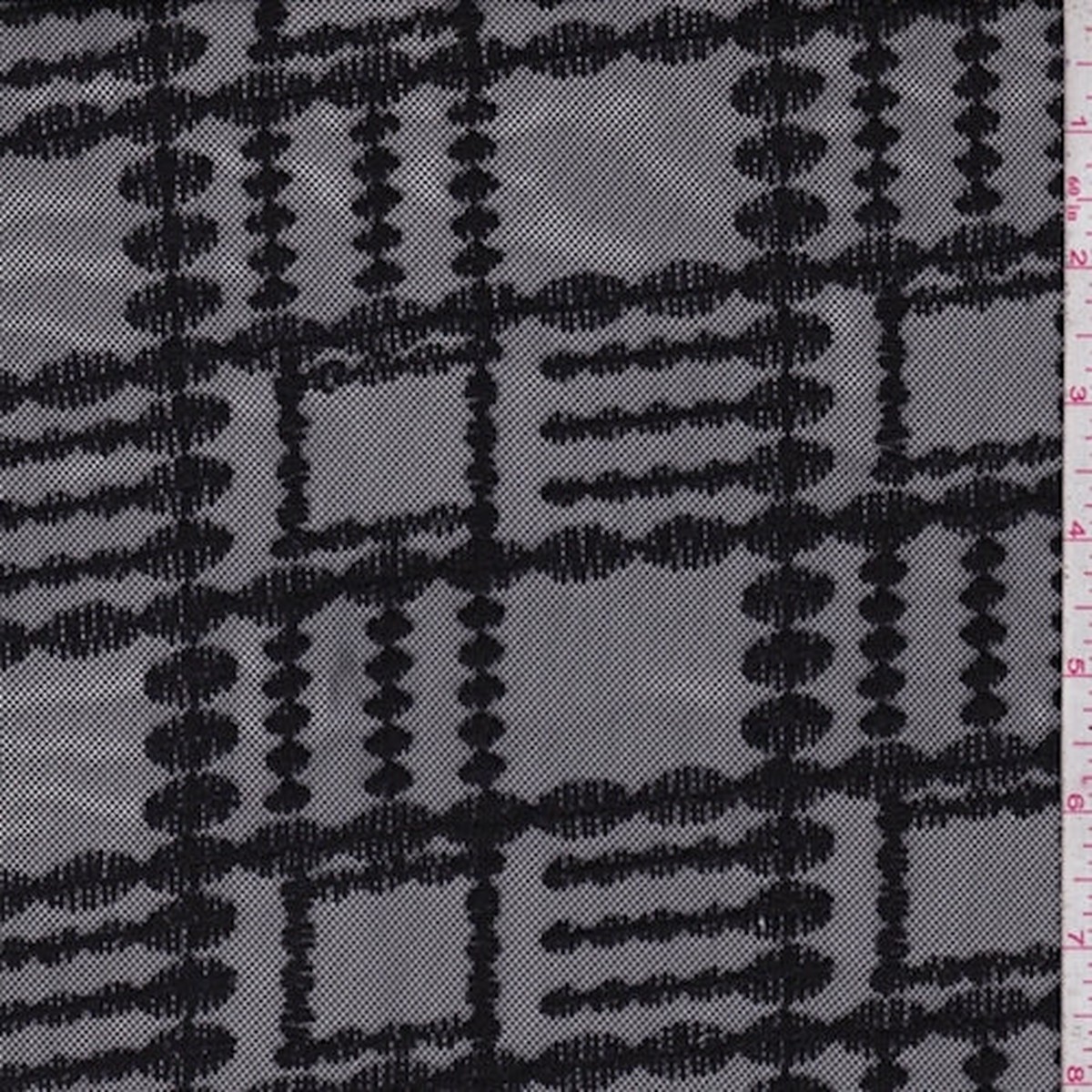 black-embroidered-deco-check-mesh-fabric