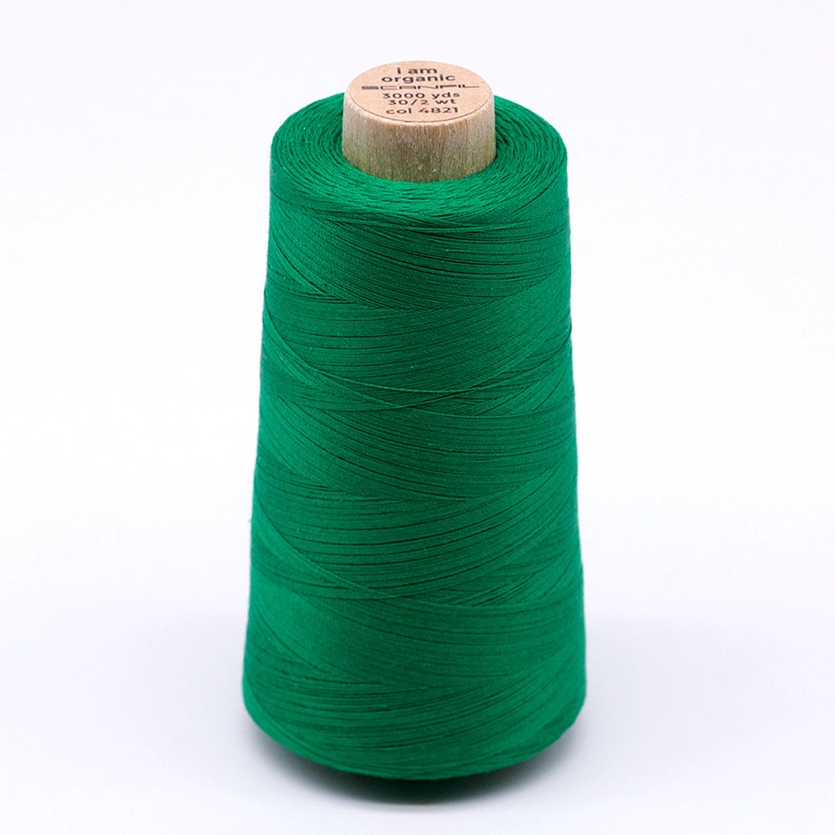 scanfil-30wt-organic-pima-cotton-thread-3000-yd-cone-4821-jolly-green