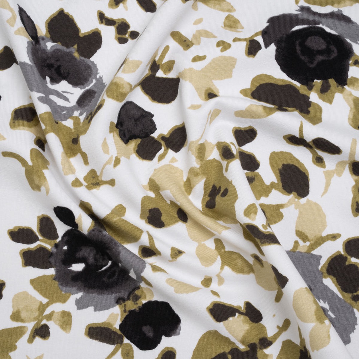stretch-cotton-french-terry-olive-black-and-white-abstract-roses-print-deadstock
