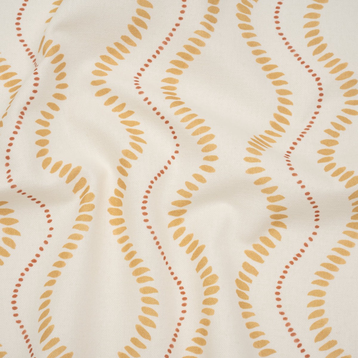 cotton-and-linen-canvas-print-ochre-waves-of-petal-and-dots-british-imported