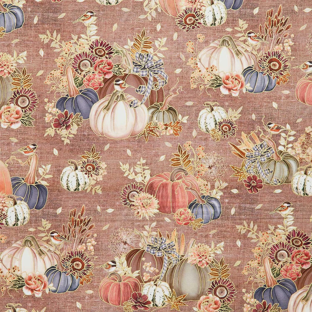 hello-fall-pumpkins-birds-florals-hazelnut-metallic-yardage