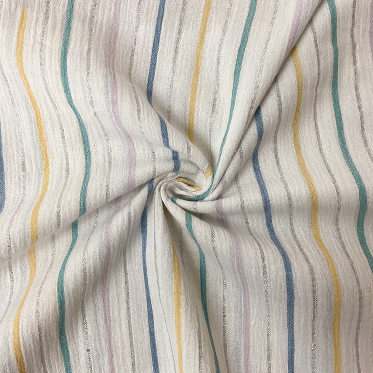 white-silver-yellow-cotton-lurex-stripe-crinkled-woven-fabric