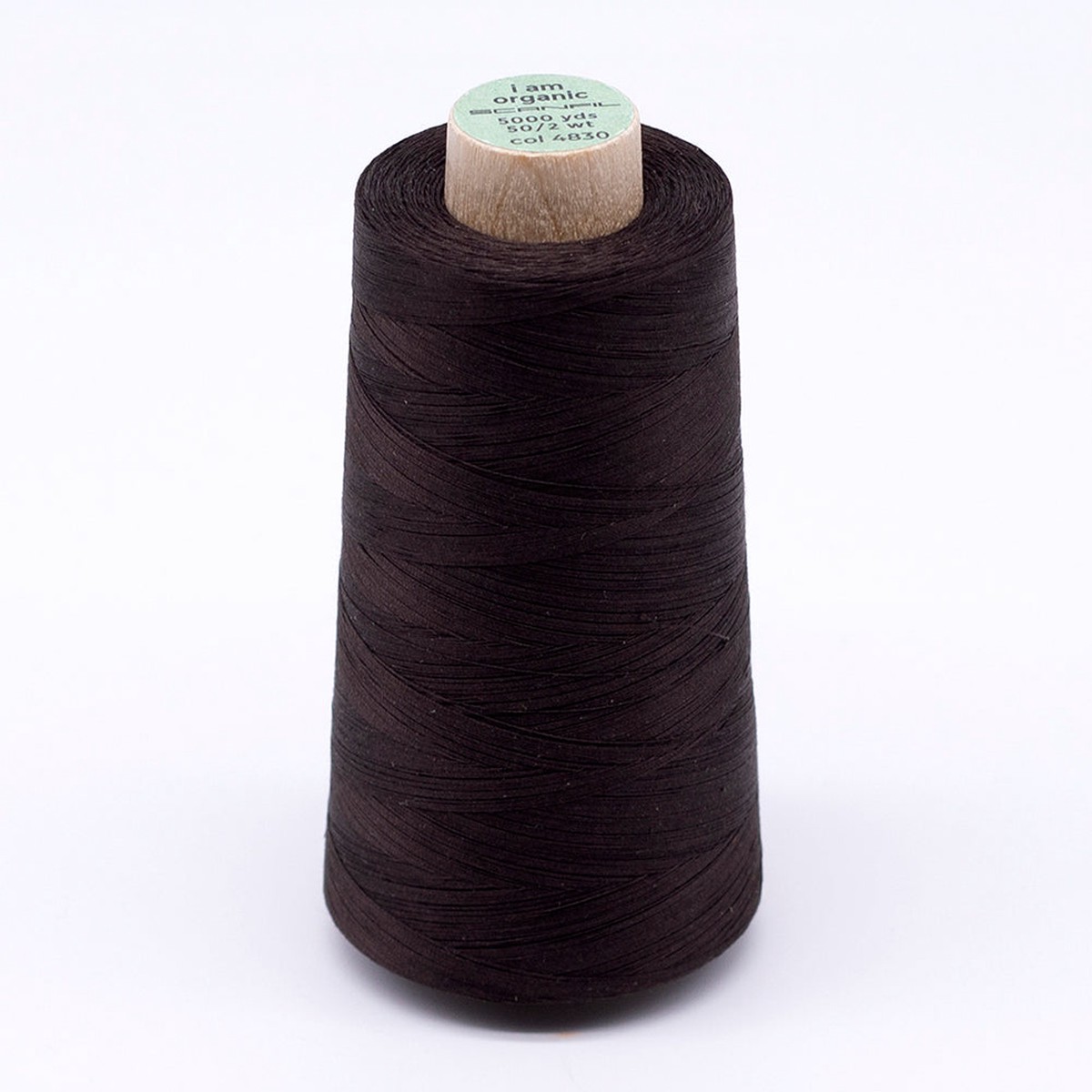 scanfil-50wt-organic-pima-cotton-thread-5000-yd-cones-4830-licorice
