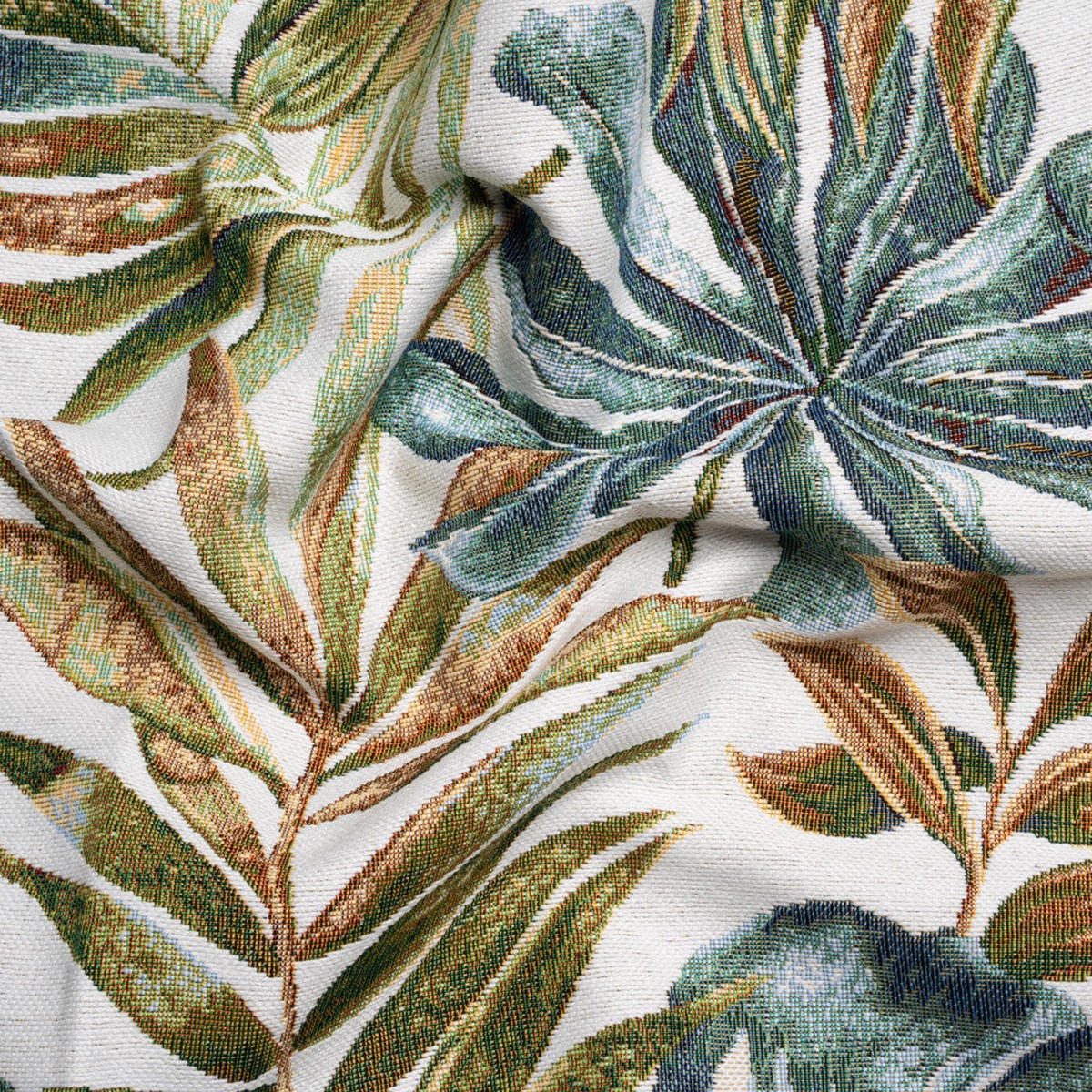 white-and-green-tropical-leaves-polyester-and-cotton-jacquard