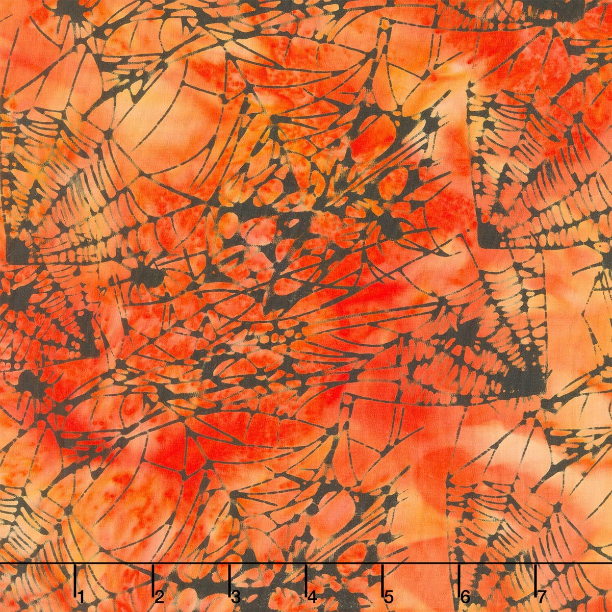 boo-bash-batiks-spiders-and-webs-orange-tiger-yardage