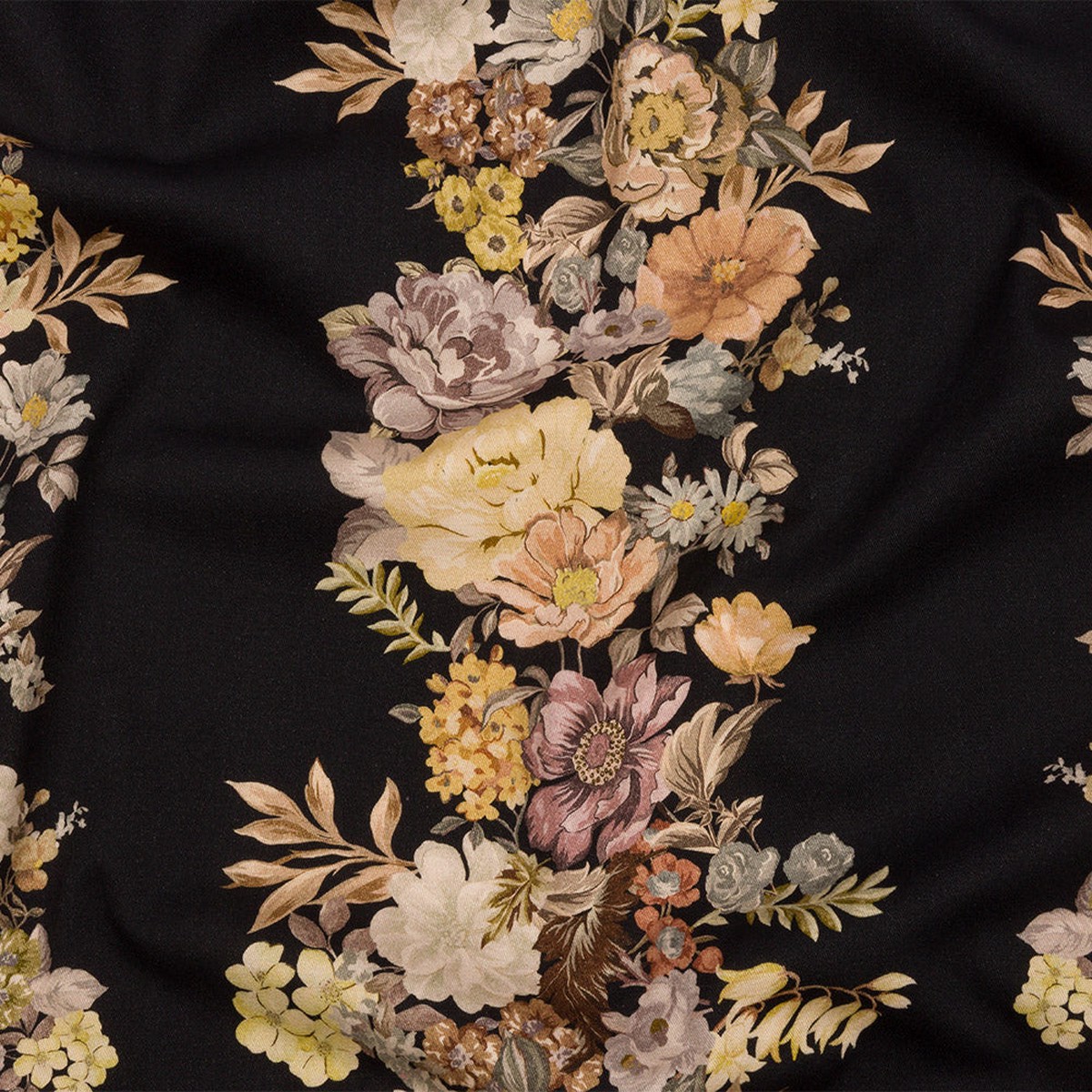 brushed-stretch-cotton-twill-panel-midnight-pink-and-peach-floral-columns-mood-exclusive-parthenon-petals