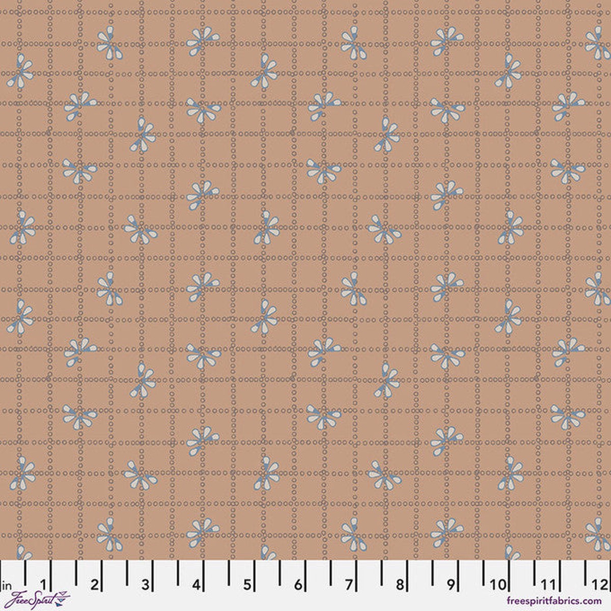 bloom-check-tan-flourish-and-bloom-44-45-cotton-fabric-per-yard