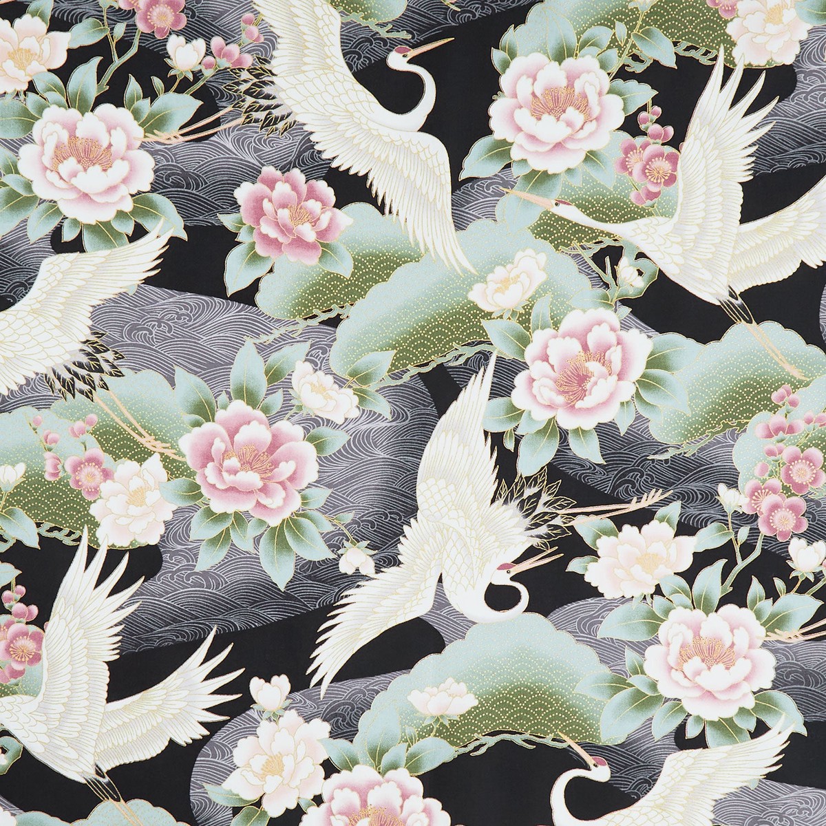 imperial-collection-honoka-plum-colorstory-cranes-black-metallic-yardage