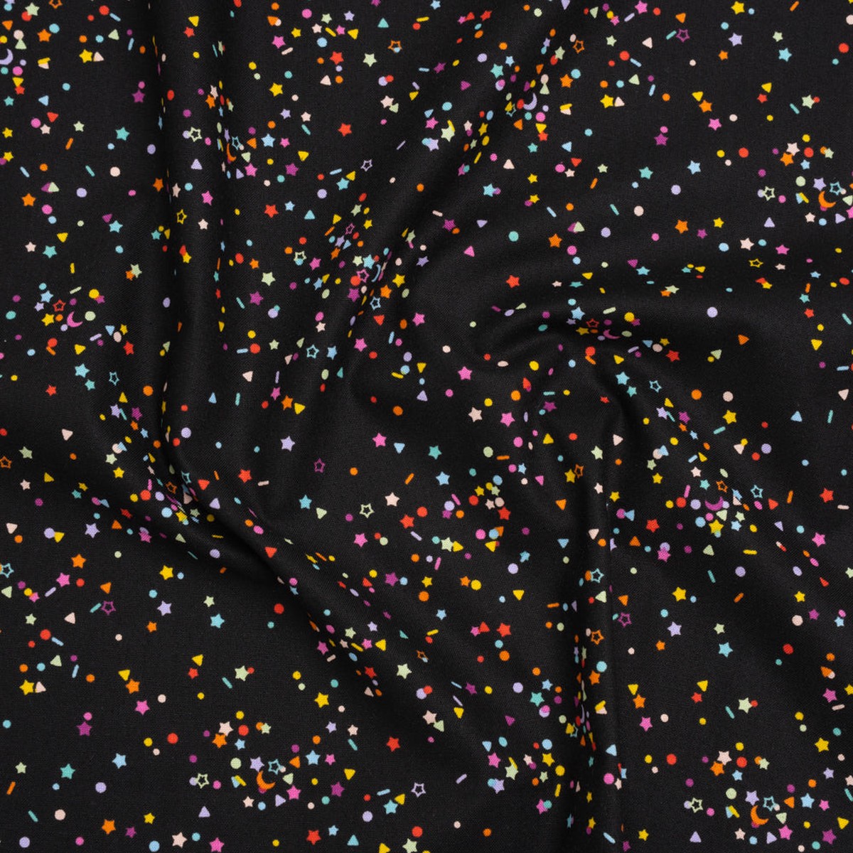 printed-quilting-cotton-by-ghazal-razavi-for-figo-studio-black-and-rainbow-sprinkles-dusk-collection