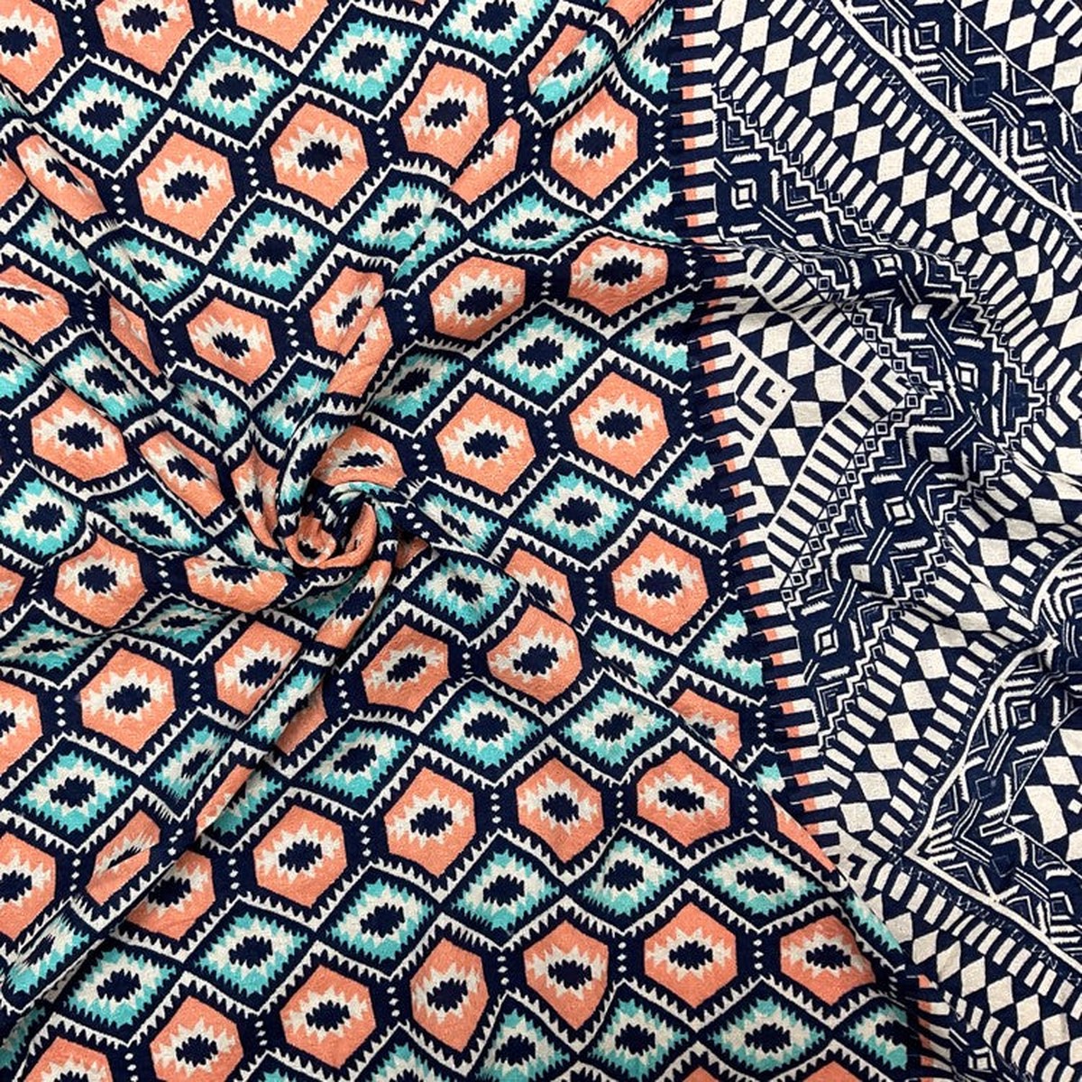 coral-teal-multi-cotton-aztec-border-printed-dobby-woven-fabric
