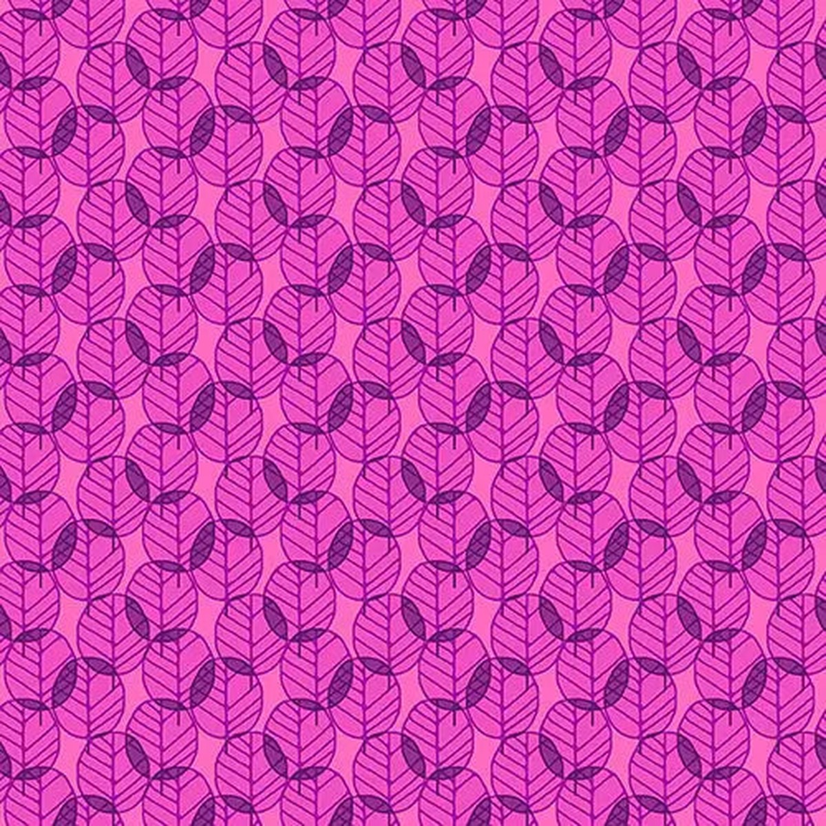 pink-on-pink-otter-romp-fan-leaves-cotton-44-45-fabric-per-yard