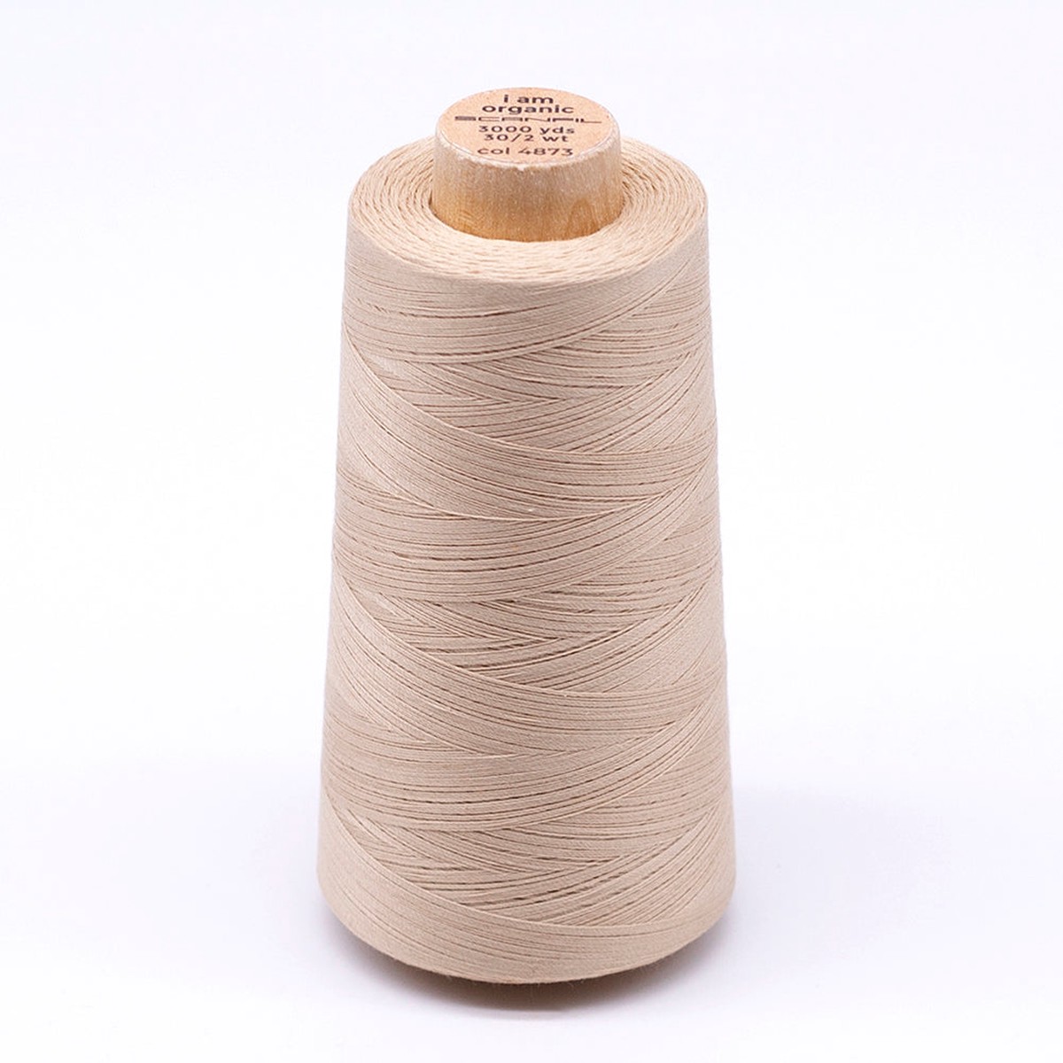 scanfil-30wt-organic-pima-cotton-thread-3000-yd-cone-4873-ivory-cream