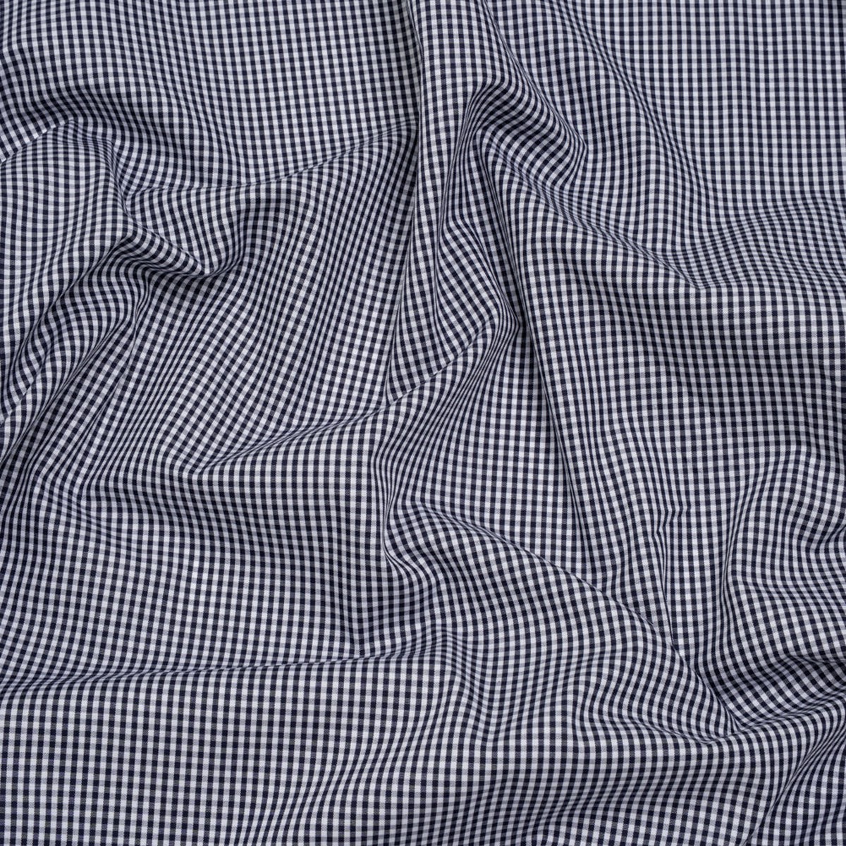 cotton-gingham-shirting-navy-and-white-tiny-checks-deadstock
