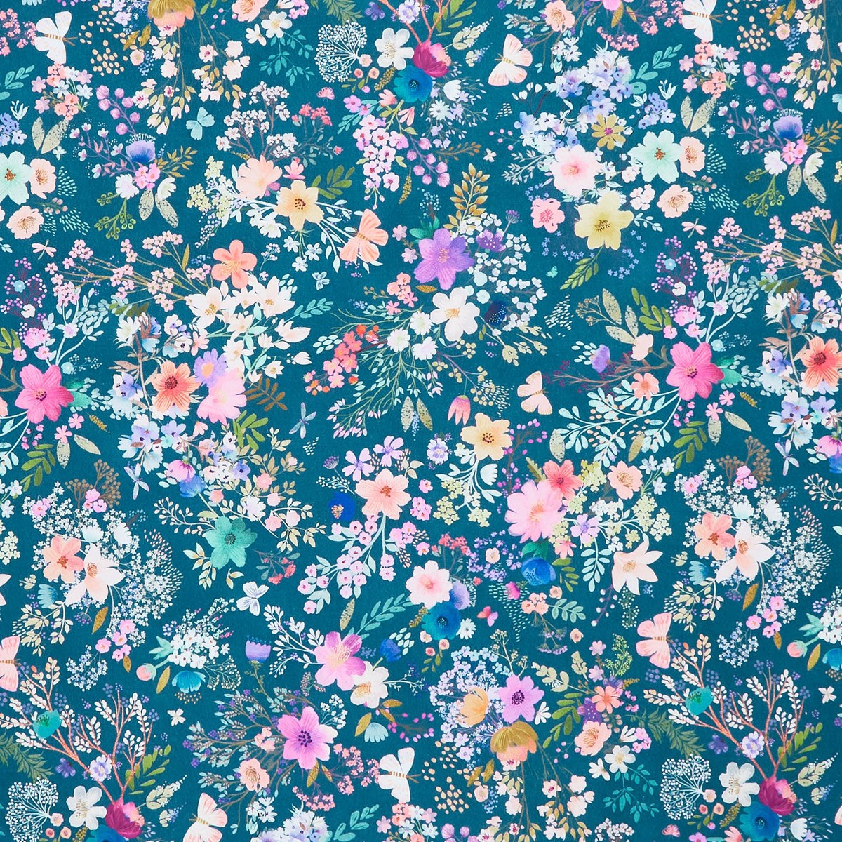 unicorn-meadow-flowers-teal-yardage