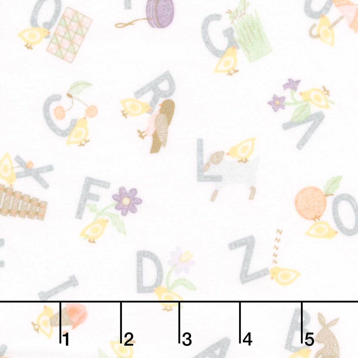 little-chicks-alphabet-tossed-white-flannel-yardage