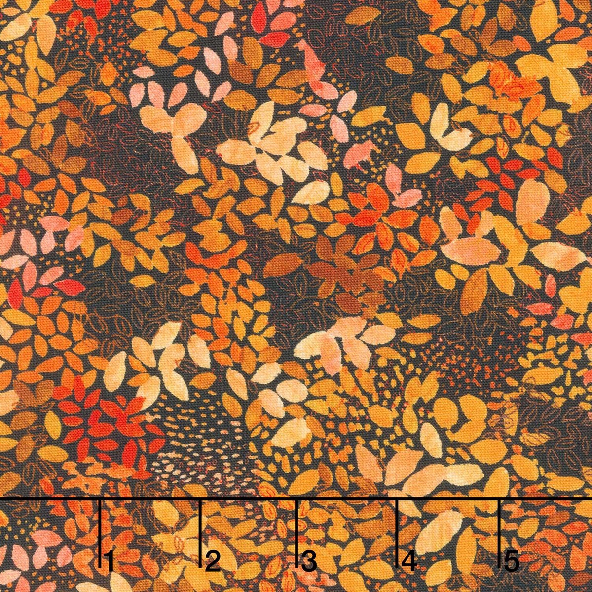 sunlit-garden-leaves-chocolate-yardage