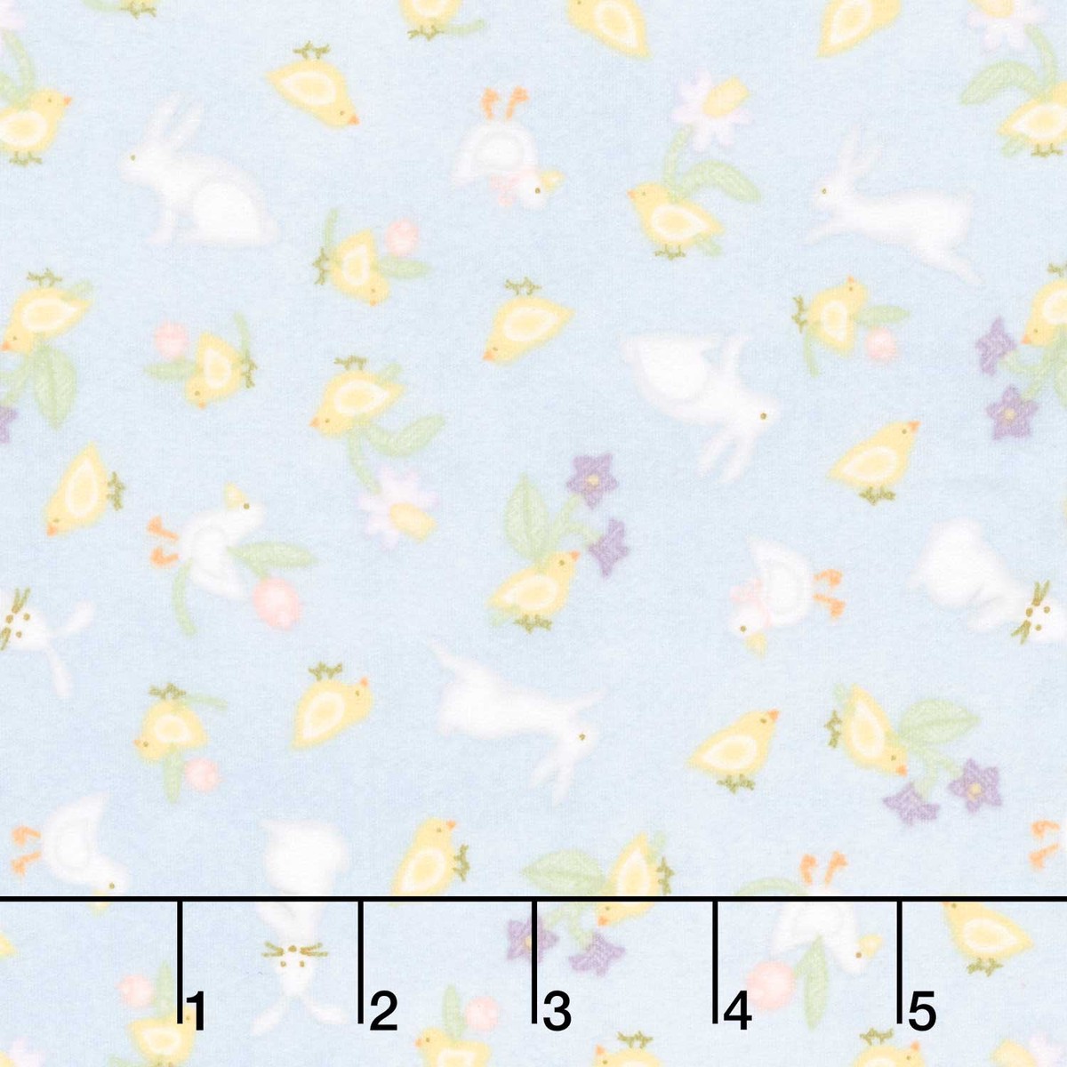little-chicks-bunnies-chicks-blue-flannel-yardage