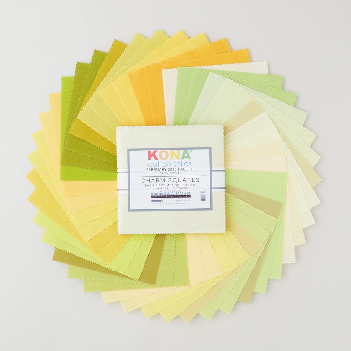 kona-cotton-yellows-and-greens-february-2025-charm-pack