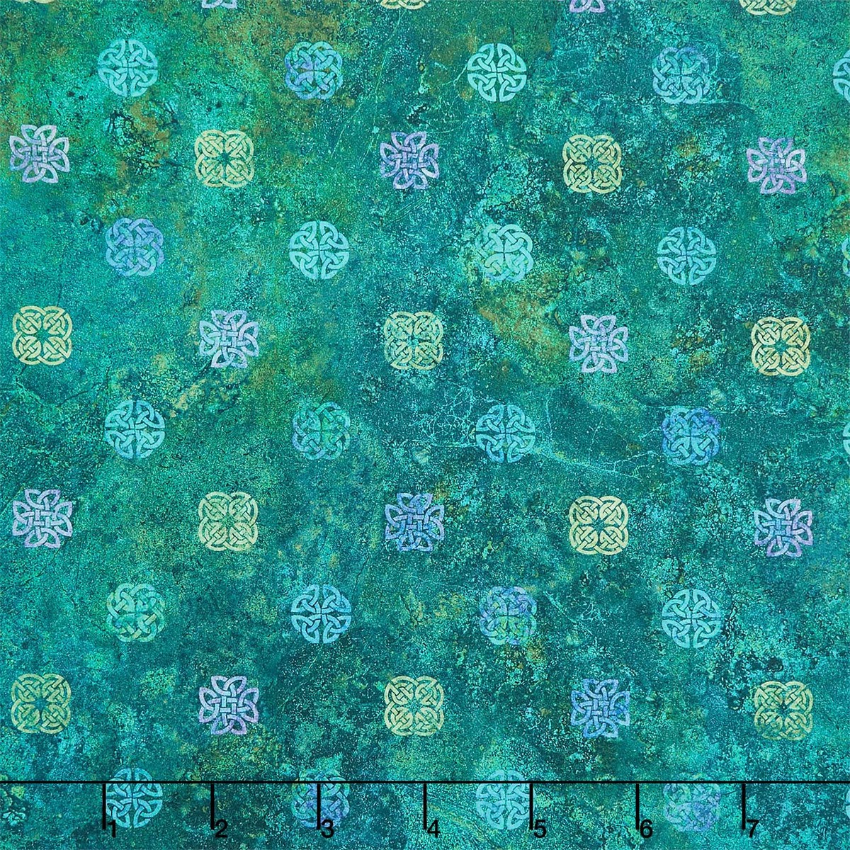 stonehenge-celtic-roots-celtic-knots-turq-multi-yardage