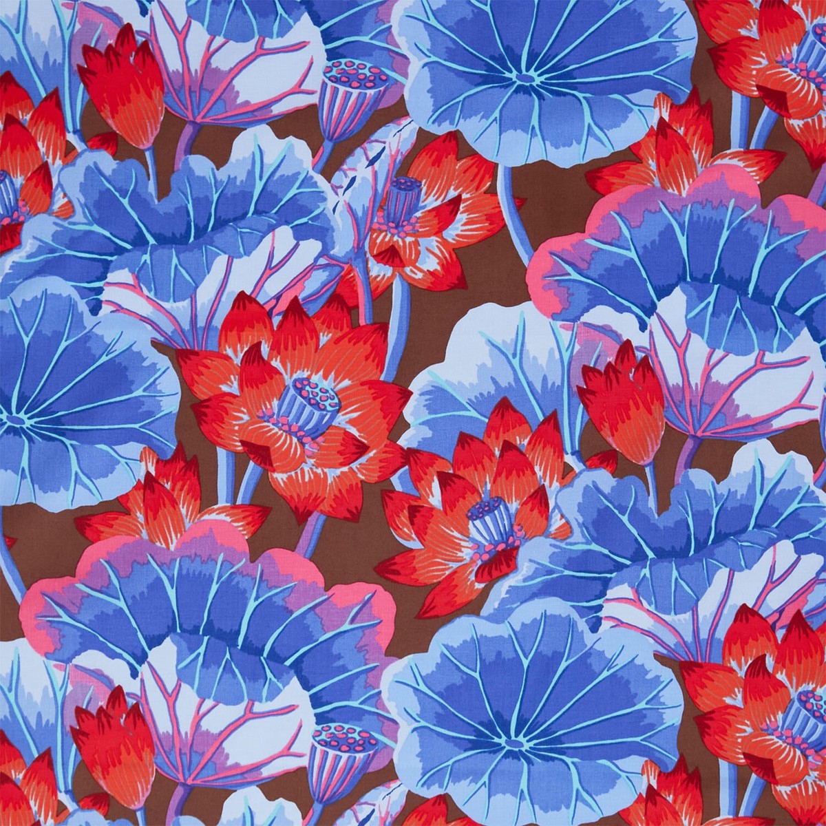 kaffe-fassett-collective-august-2025-lake-blossoms-brown-yardage