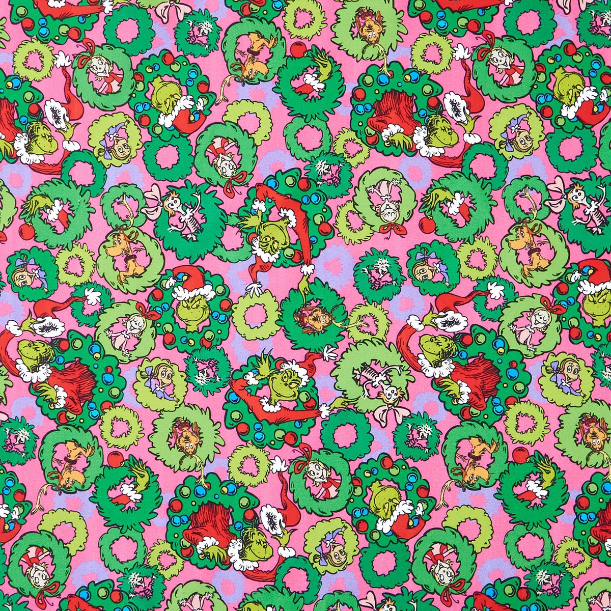how-the-grinch-stole-christmas-wreaths-candy-pink-yardage