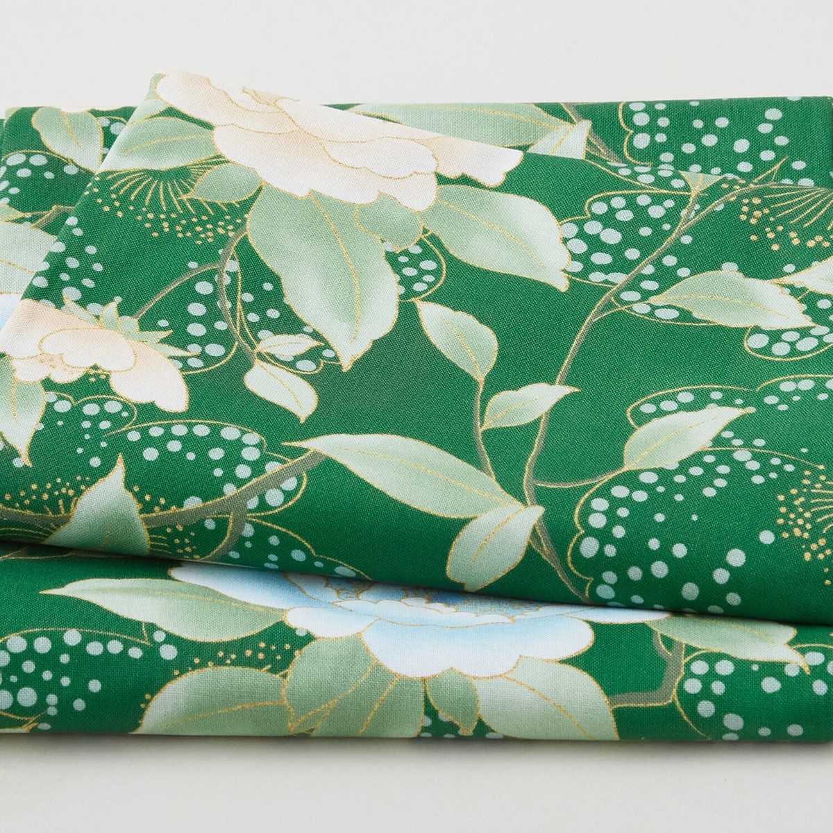 imperial-collection-hana-favorites-emerald-floral-metallic-2-yard-cut