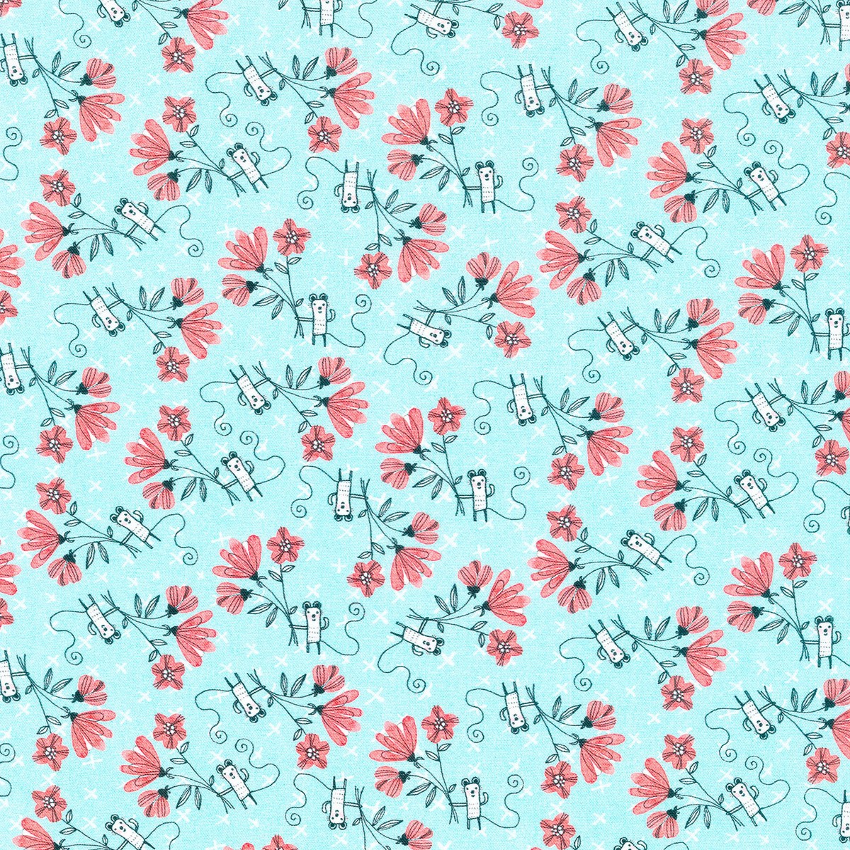 elephant-joy-fun-with-flowers-teal-yardage