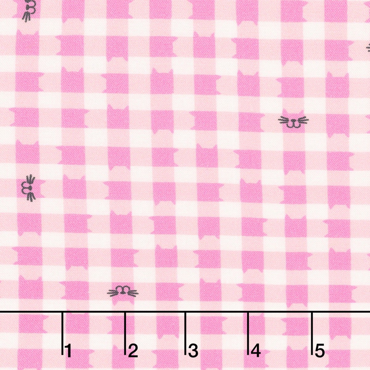 whisker-wonderland-cat-gingham-pink-lemonade-yardage
