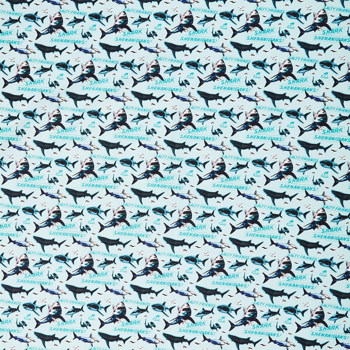 shark-week-shark-shenanigans-light-turquoise-yardage