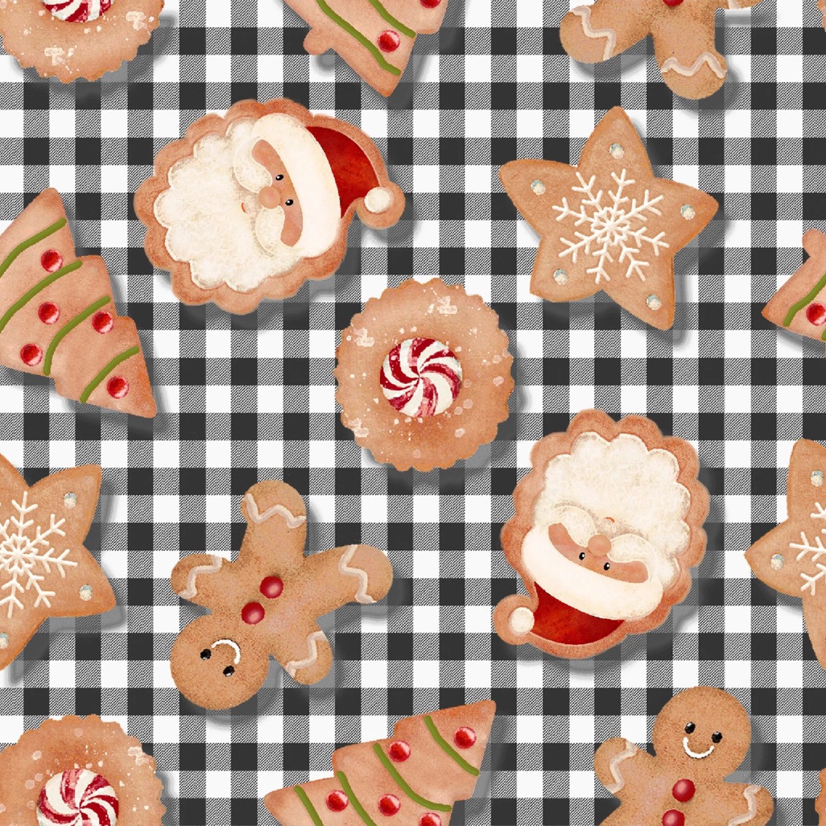very-merry-gingerbread-christmas-cookie-plaid-black