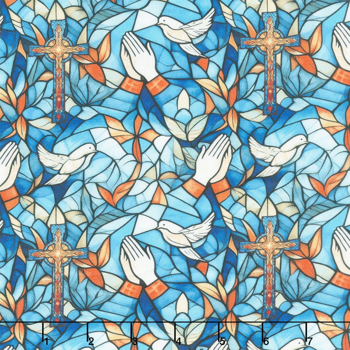 faith-in-full-color-praying-hands-turquoise-multi-yardage