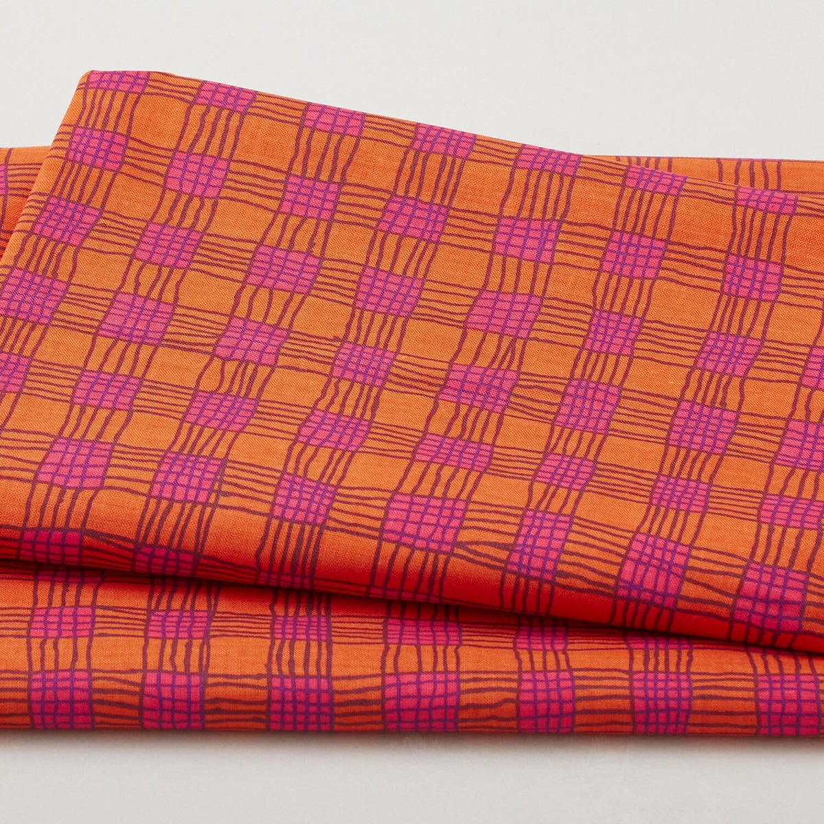kaffe-fassett-collective-february-2025-gingham-coral-2-yard-cut