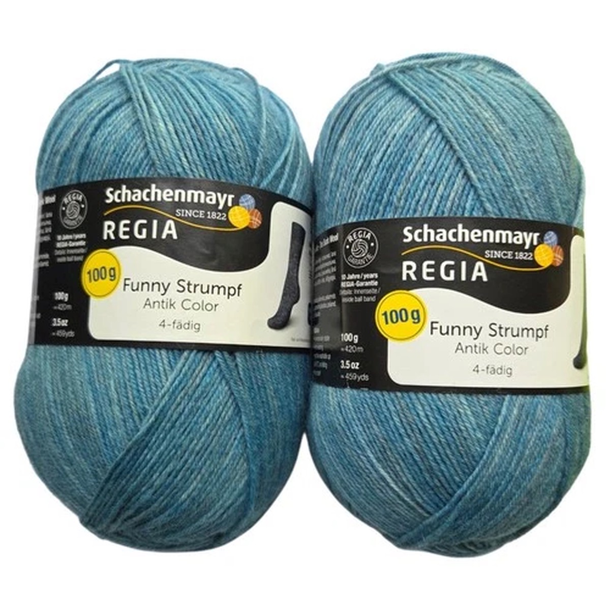 schachenmayr-regia-yarn-lot-of-2-funny-strumpf-antik-superfine-wool-blend-100g