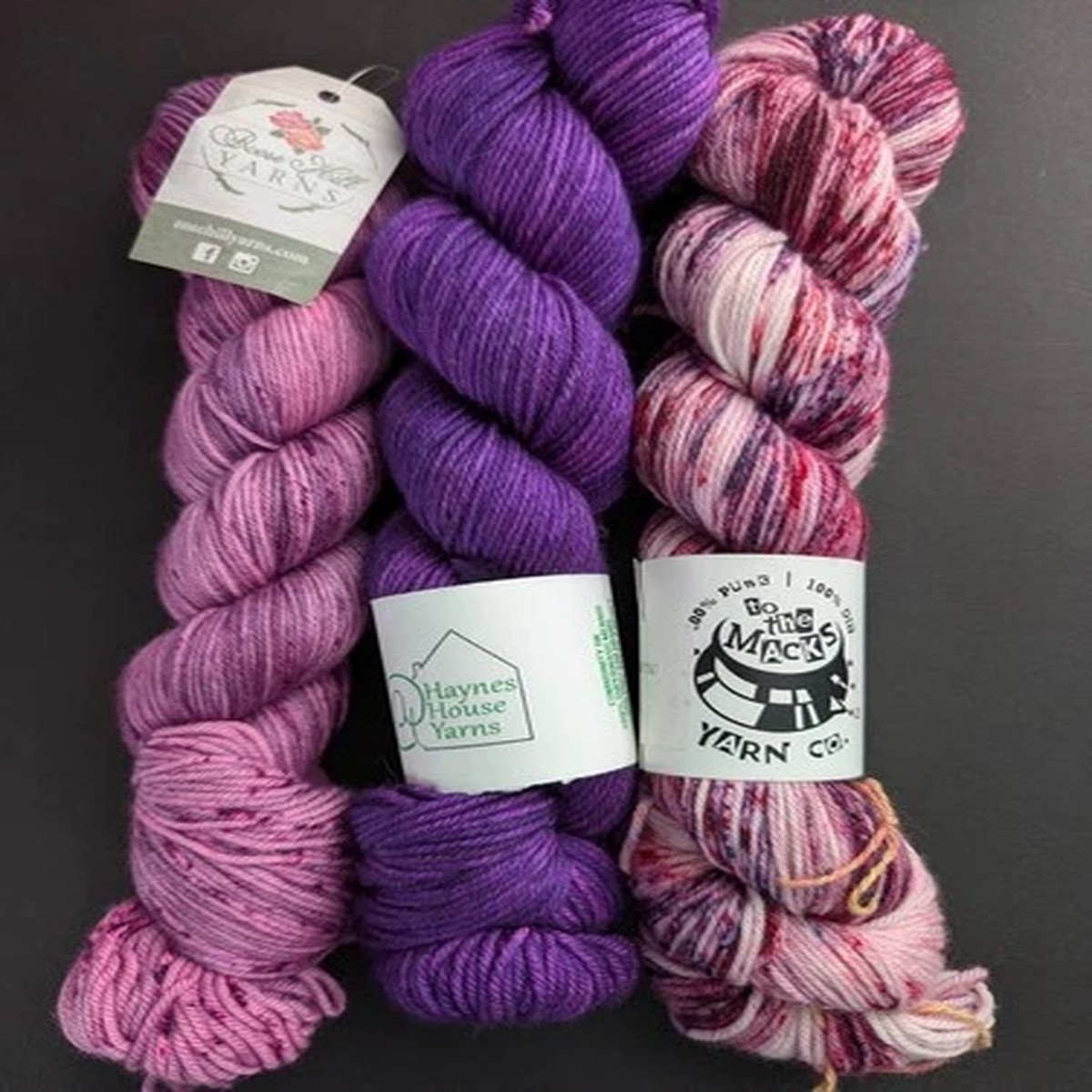 destash-hand-dyed-yarn-lot-3-skeins-to-the-macks-rose-hill-at-haynes-house