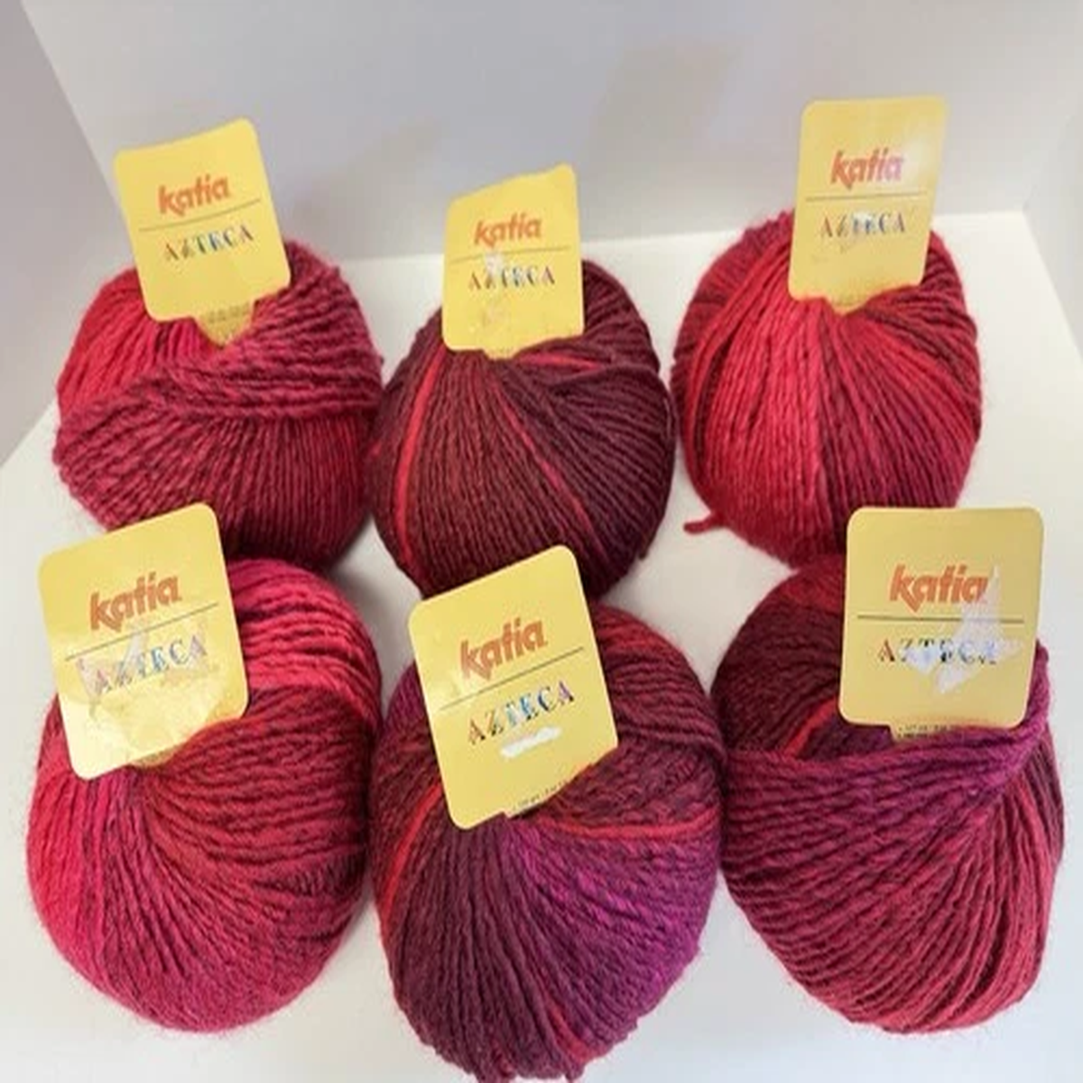 katia-azteca-bulky-wool-acrylic-100gm-self-striping-red-magenta-6-pc-lot-new