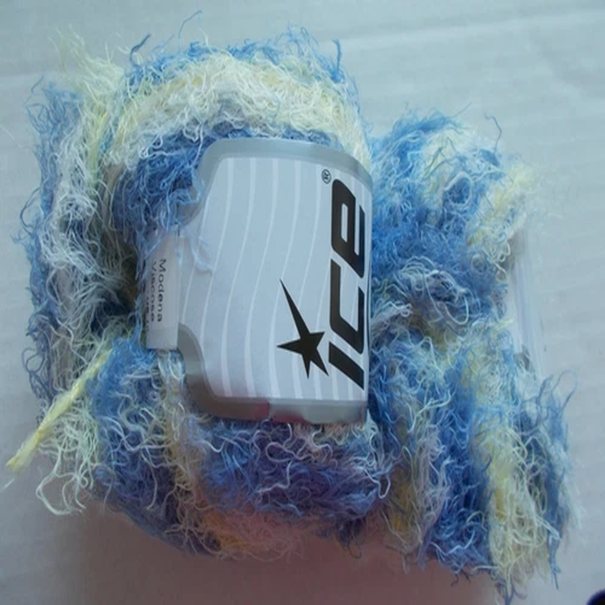 modena-viscose-wool-blend-eyelash-yarn-blue-yellow-lot-of-2-71-yds-ea