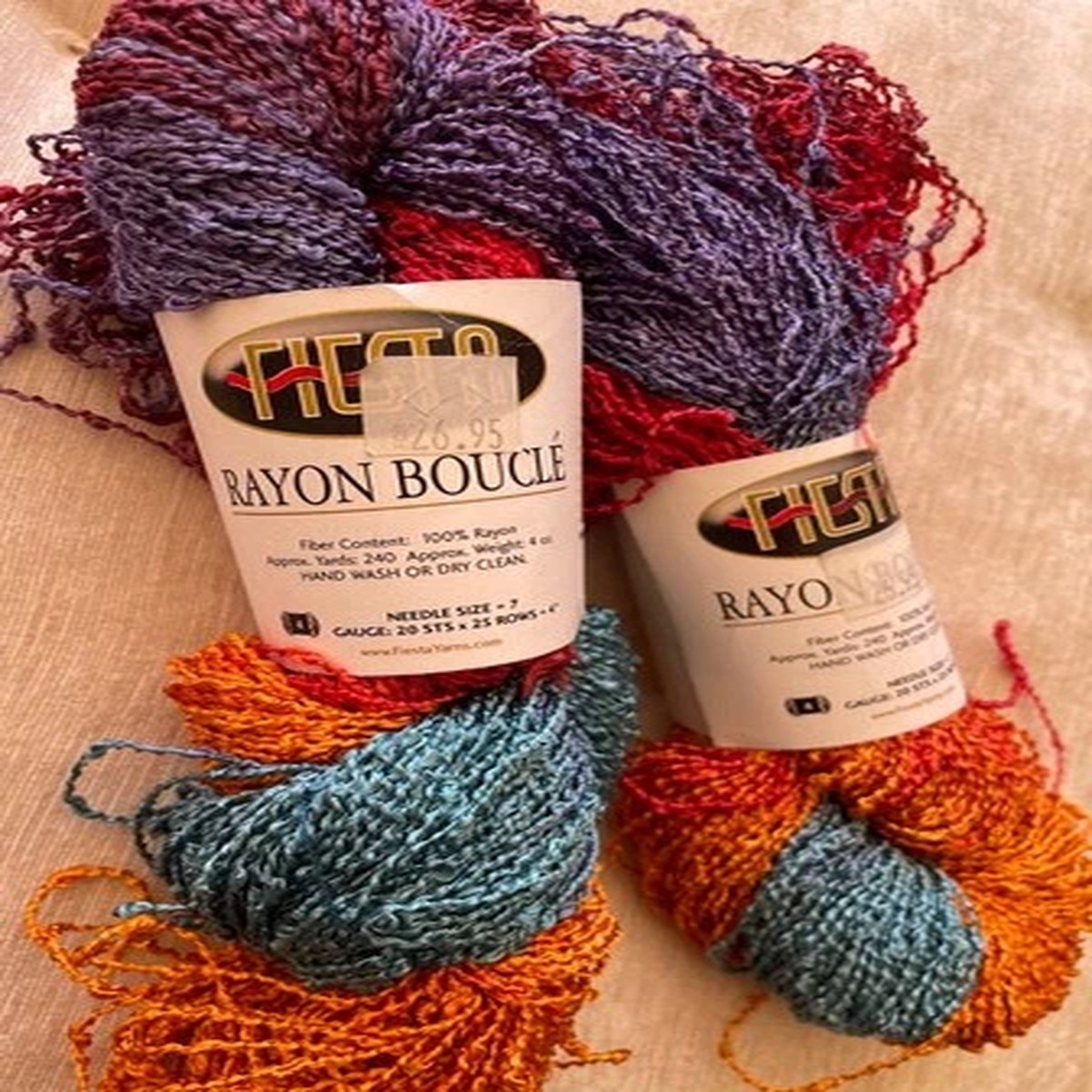 lot-of-2-fiesta-yarns-rayon-boucl-4oz-240yds-col-105-amazon-multicolor